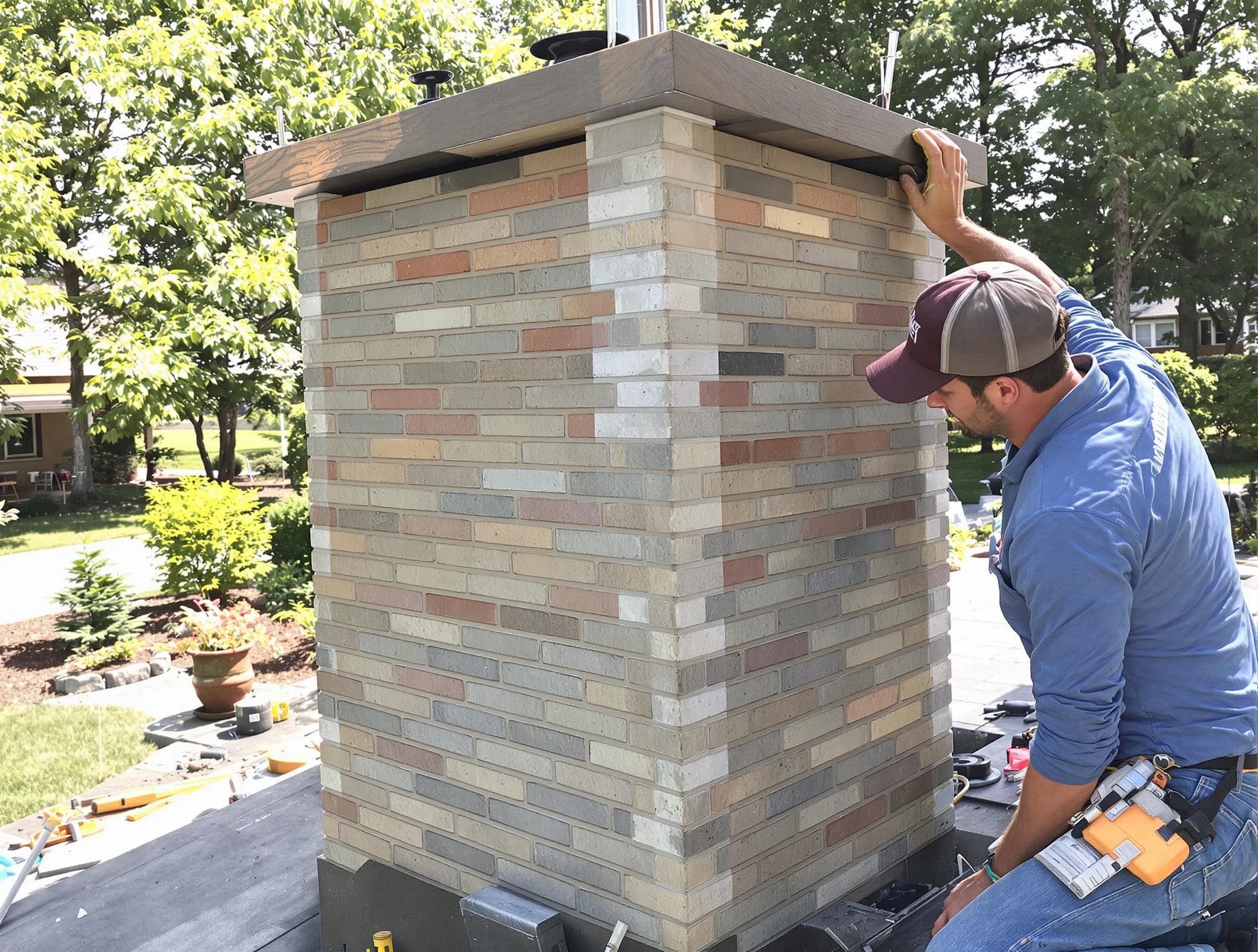 Clarksville Chimney Sweep completing a modern chimney remodel in Clarksville, TN