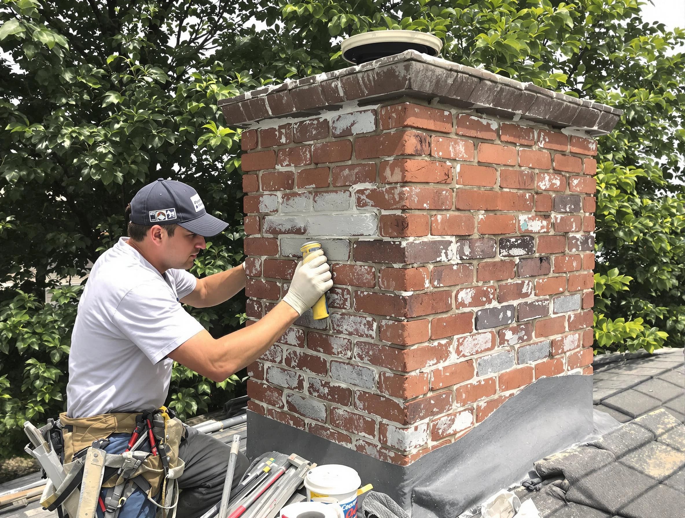 Clarksville Chimney Sweep restoring an aging chimney in Clarksville, TN
