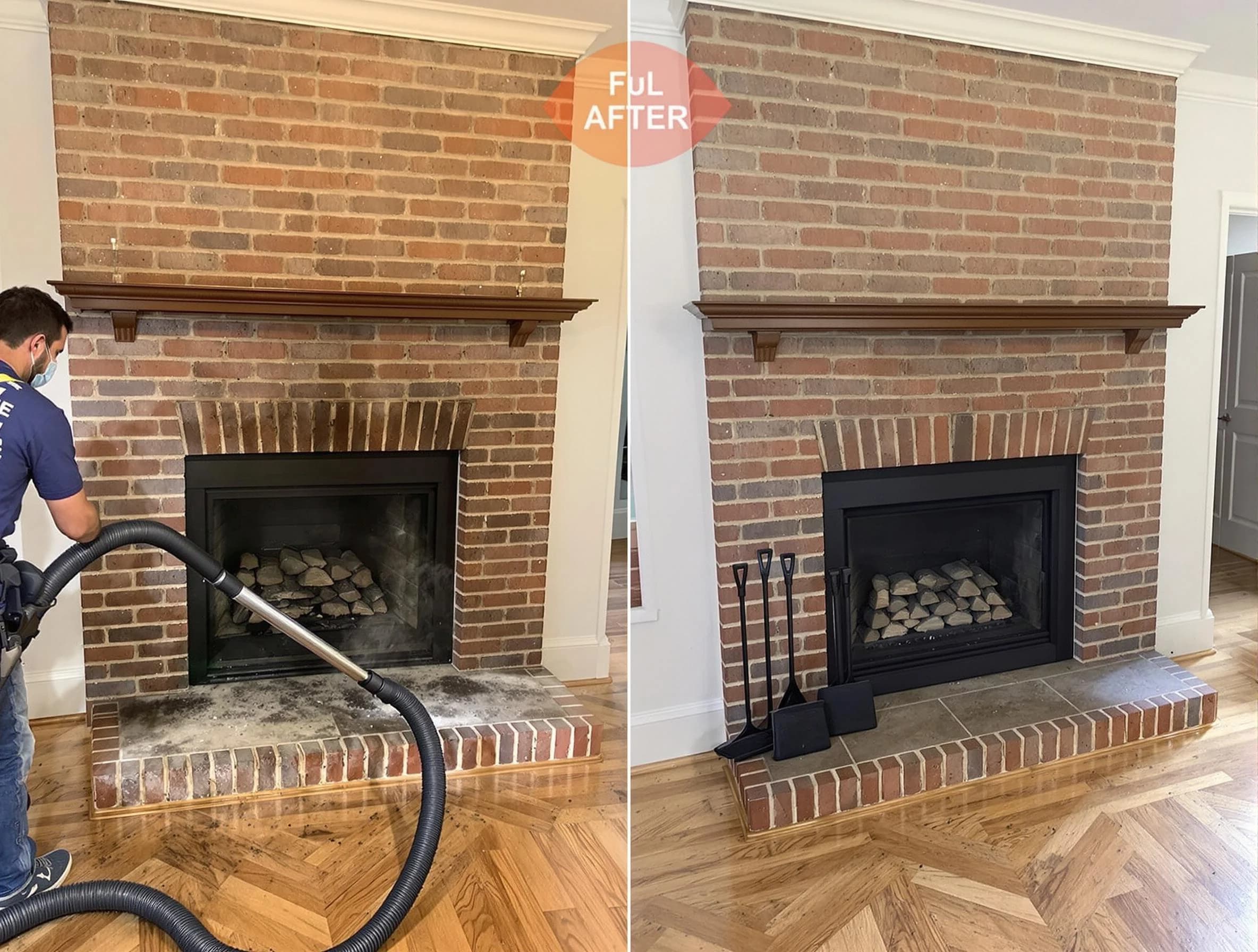 Clarksville Chimney Sweep carefully sanitizing a fireplace in Clarksville, TN