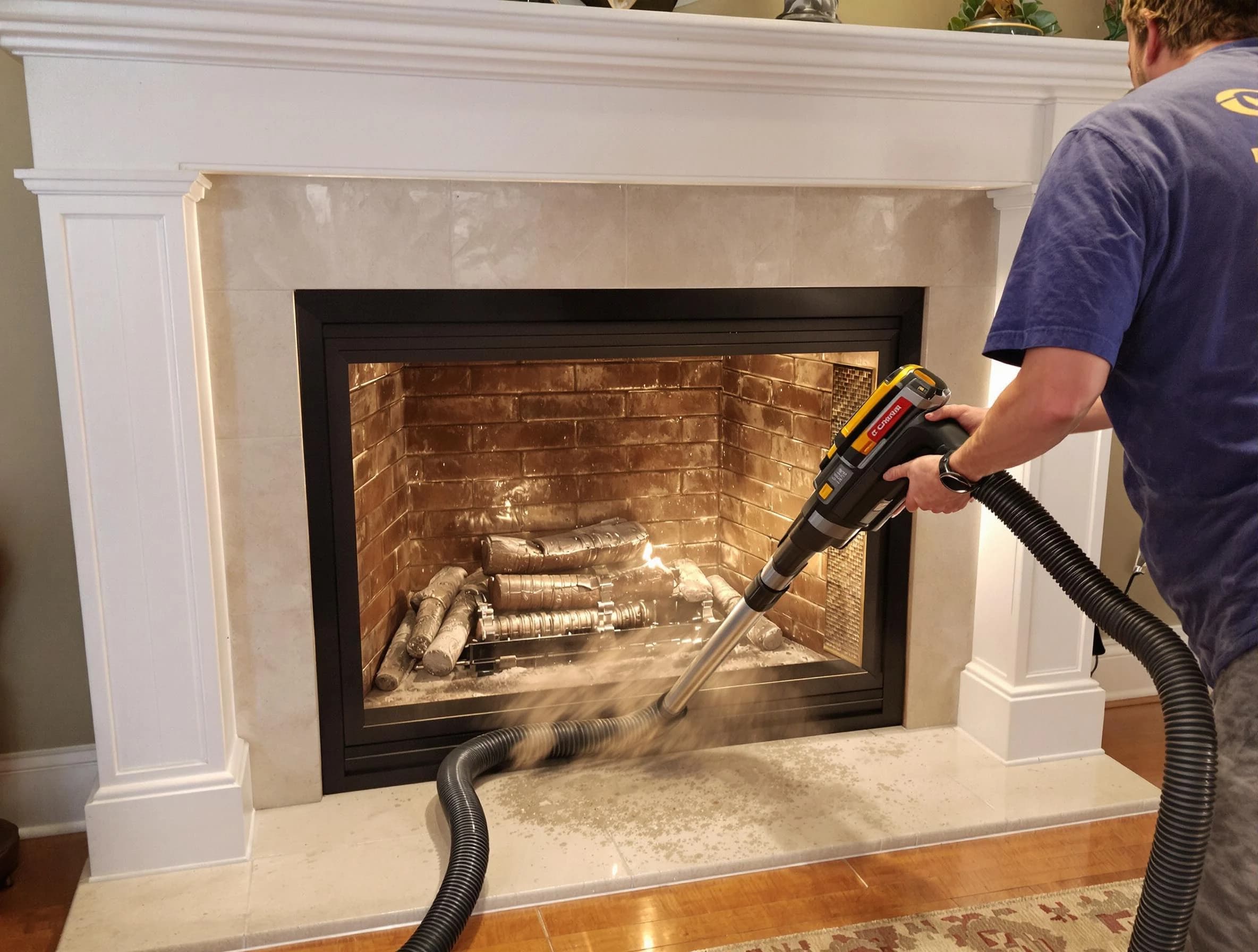 Fireplace cleaning performed by Clarksville Chimney Sweep in Clarksville, TN