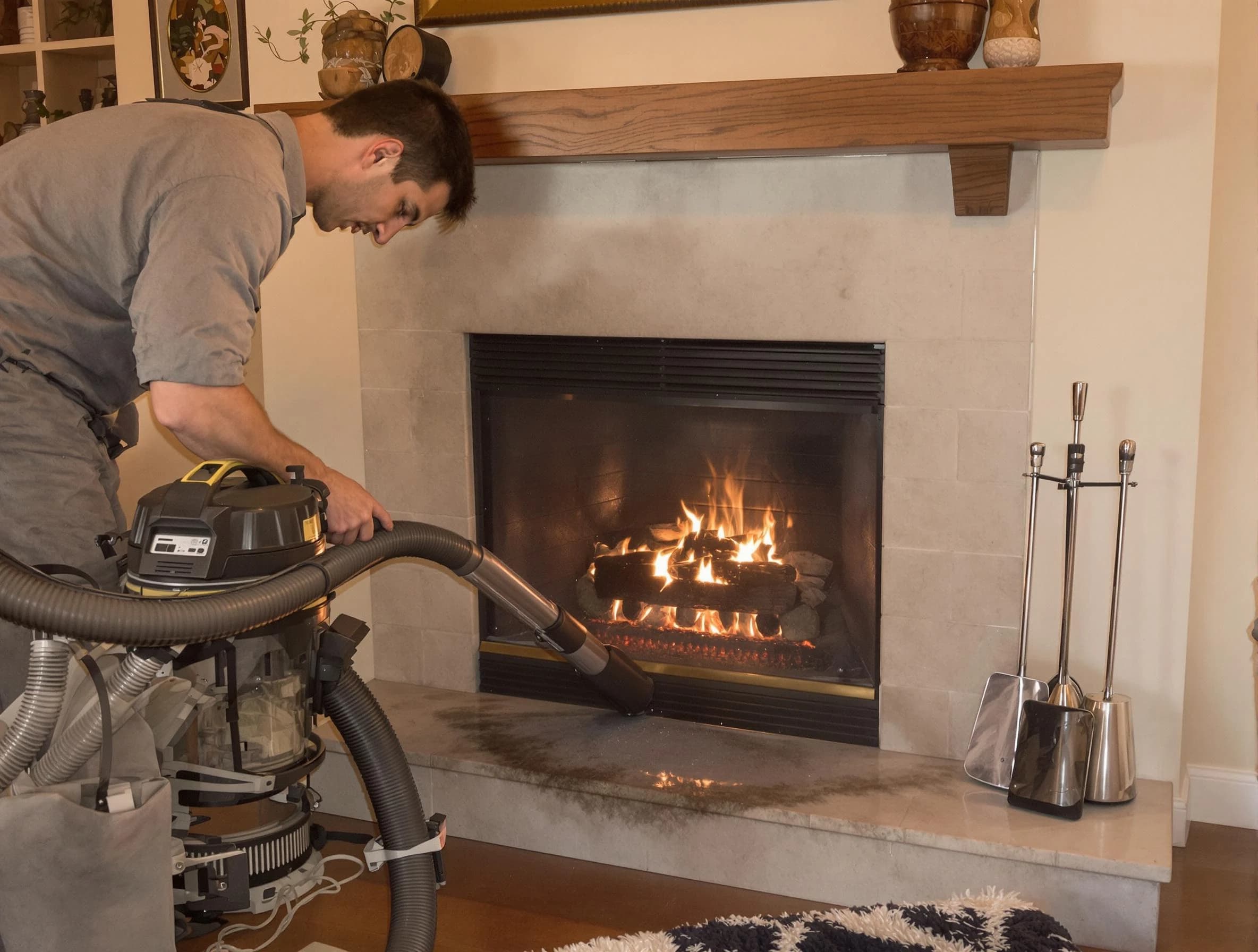 Routine fireplace upkeep by Clarksville Chimney Sweep in Clarksville, TN