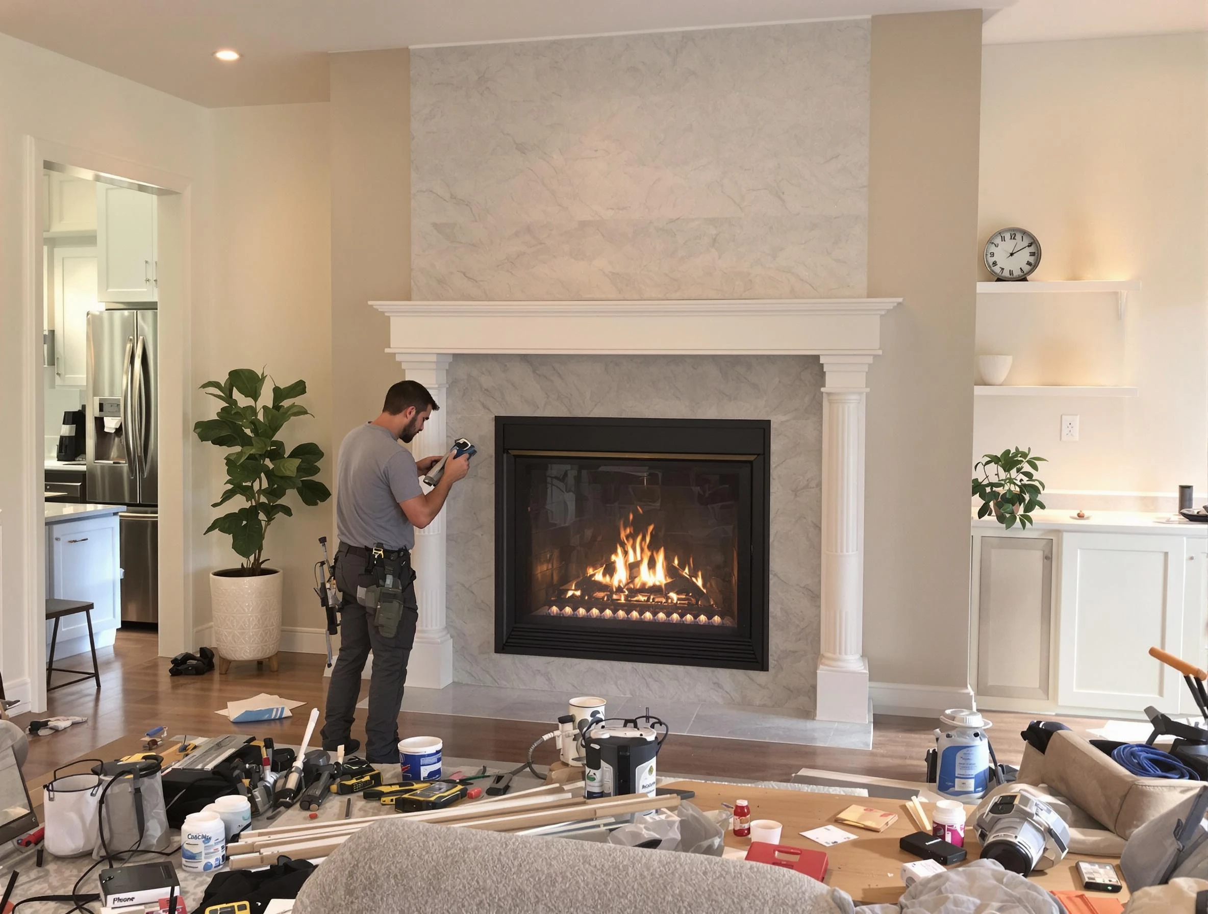 Newly installed fireplace by Clarksville Chimney Sweep in Clarksville, TN